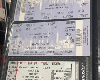 Collection Of Original Concert Ticket Stubs
