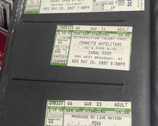 Collection Of Original Concert Ticket Stubs