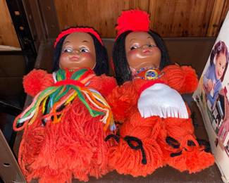 Hand Made Native American Yarn Dolls