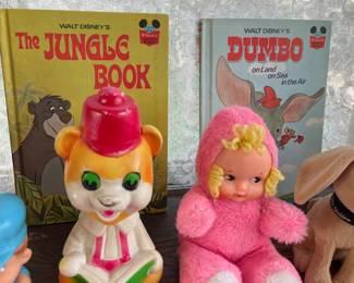 Vintage Rubber Squeak Toy & Rubber Faced Doll