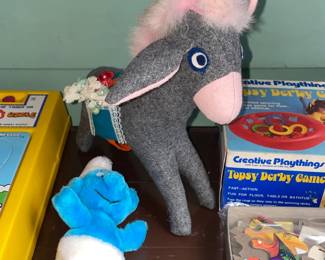 Vintage Smurf & Donkey Plushies
