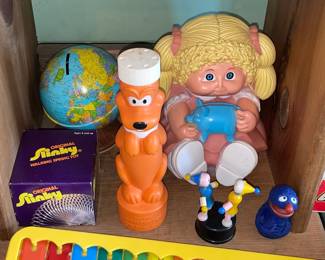 Vintage Pluto Powder Dispenser & Cabbage Patch Girl Figure