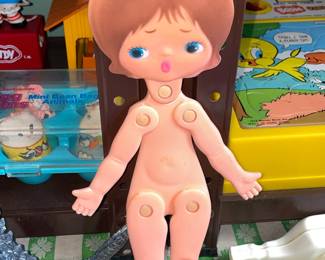 Vintage Plastic Jointed Doll