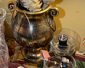 Gold Brushed Pottery Vase