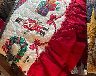 Vintage Quilted Christmas Tree Skirt
