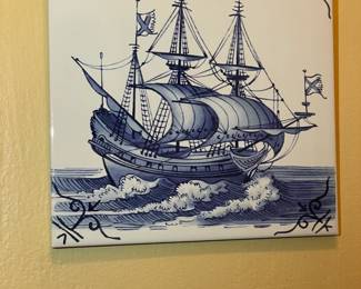 Blue & White Tile Plaque