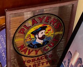 Vintage Players Navy Cut Tobacco And Cigarettes Bar Mirror