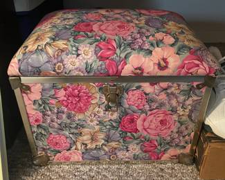 Floral Upholstered Trunk
