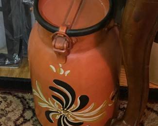 Hand Painted Tin Milk Container