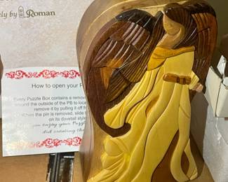 Hand Carved Angel Puzzle Box
