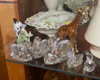 Crystal Swan Figurines