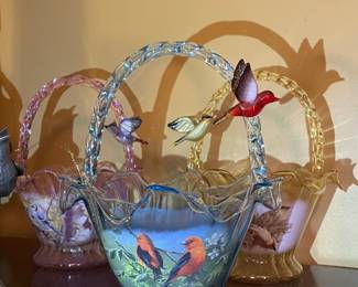 Colorful Bird Motif Baskets