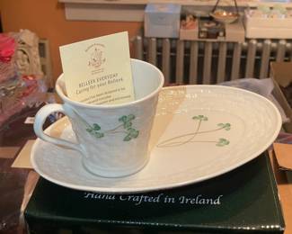 Belleek Teacup W/ Plate