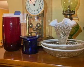 Milk Glass Opalescent Ruffled Edge Vase
