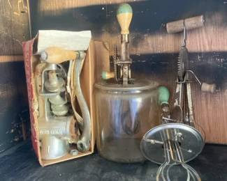 Vintage Metal Kitchen Mixers And Universal Deluxe Meat Chopper