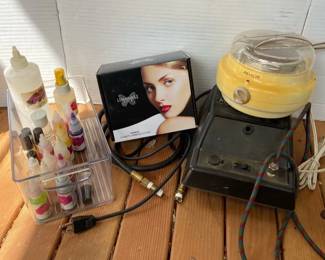Luminess Air Cosmetic Airbrush System with Medea Nail Airbrush Revlon Wax Melter and Nail Polish