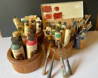 Jo Sonjas Artists Gouache Paints Oil Paint Sticks Brushes Mixing Palette  Spreaders
