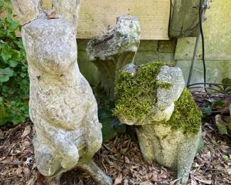 Bunny And Pig Concrete Garden Statues