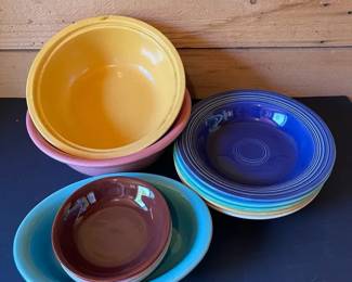 Vintage Fiesta Salad Bowls Metlox Poppytrail Dishes  GMB Oval Bowl