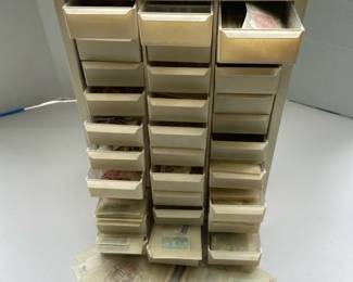 Box Full Of Vintage Stamps From Around The World
