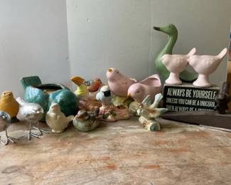 Birds Decor Galore Mixed Materials w Bird Door Stop
