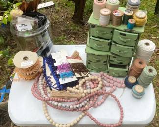 Collection of Beaded Trim Thread Shabby Chic Storage and More