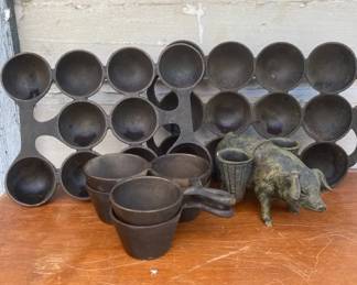 Vintage Cast Iron Egg Cookers And Others