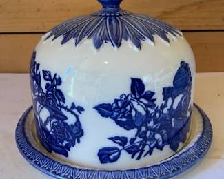 Blackened Ironstone Staffordshire England Lidded Cheese Platter
