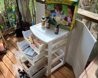 Collection of Arts and Crafts Supplies with HouseMouse Stamps Jansen Art Paints and Crayola Cutter