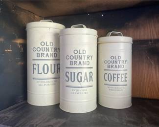 Vintage Tin Kitchen Canisters