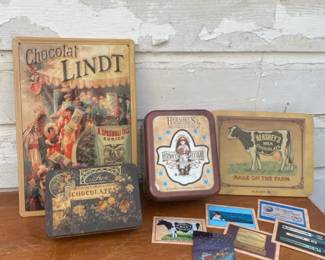 1995 Hersheys Collectible Trading Cards With Tin And Chocolate Signs