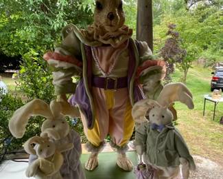 Carnival Rabbit Statue And Soft Bunny Decor