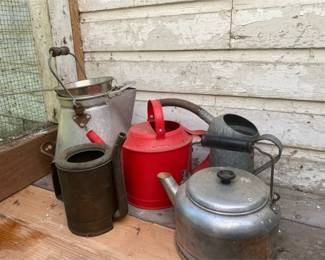 Vintage Watering Cans Kettle And Sifter