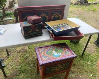 HandPainted Folk Art Trays Table Wall Hanging and More