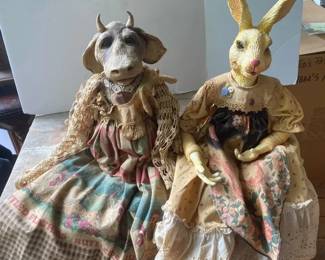 Cow and Rabbit Art Dolls