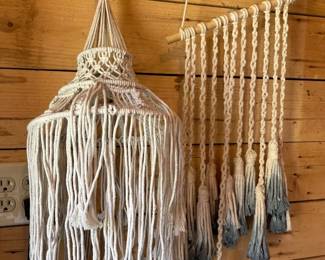 Macrame Lamp Shade  Tassel Wall Hanging
