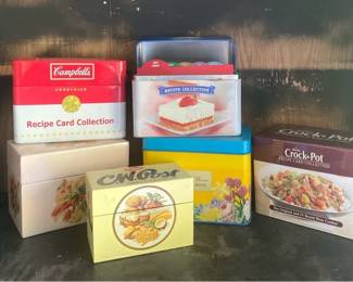 Tin Recipe Containers With Recipes