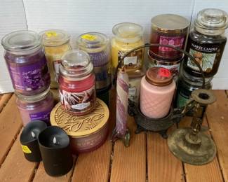 Scented Candles with Glass Oil Candle Metal Candle Holders and Electric Candles