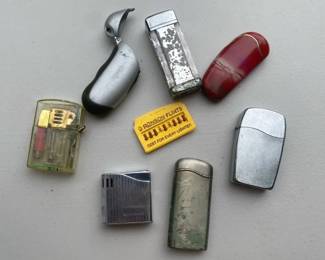 Assortment of Vintage and Metal Lighters with Ronson Flints