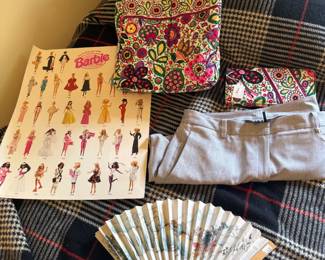 Vera Bradley bag, Barbie Poster, Hand Fan