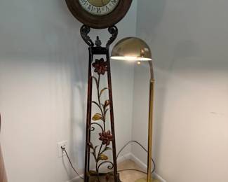 Floor Lamp, Floral Floor Clock