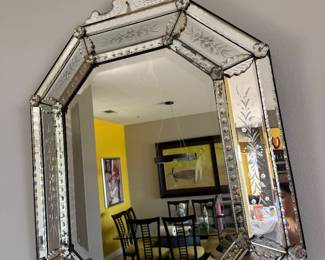Octagonal Venetian-style wall mirror