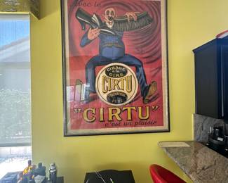Vintage French Advertising Poster - “Cirtu” Framed. Bar/Kitchen decor.