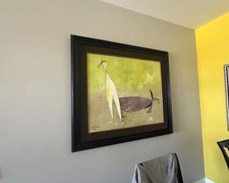 Framed abstract painting. “Cuong ‘97”.