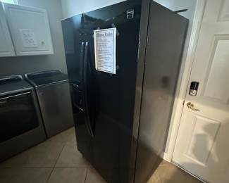 Black side-by-side refrigerator