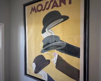 Vintage French Advertising poster - “Mossant”. Framed reproduction. Fashion.