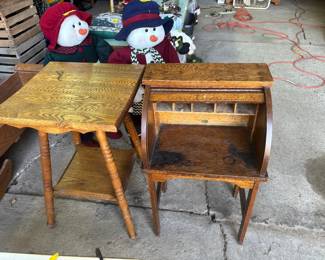 Vintage side table - Small roll-top desk