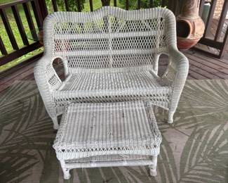 Plastic wicker look set