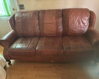 Flex Steel Leather Sofa