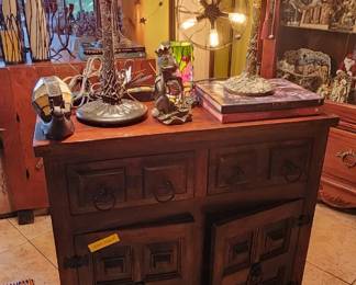Faux Tiffany Style lamps, small accent chest
